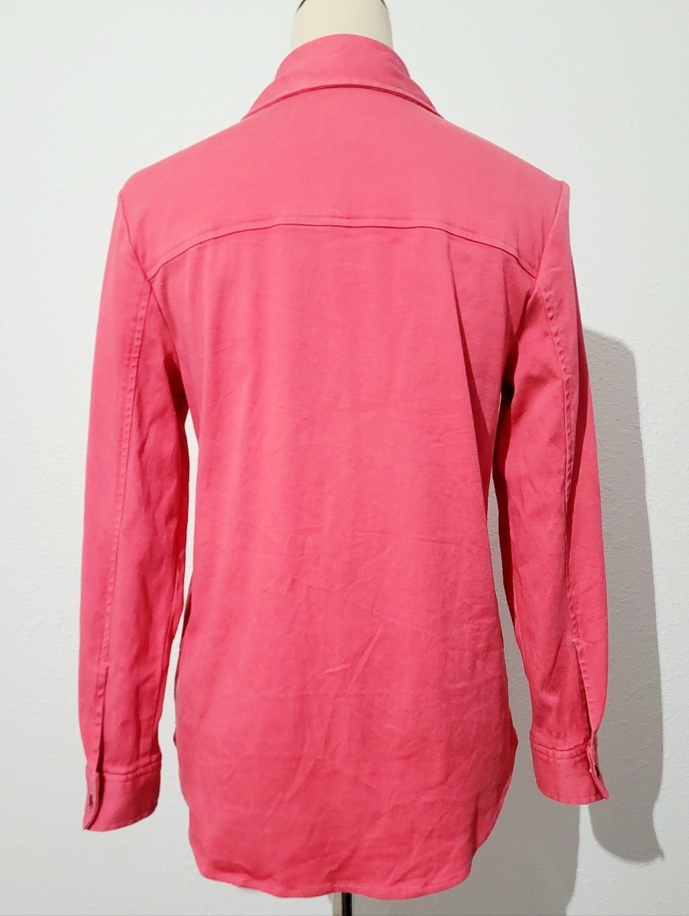Liverpool Pink Shacket Size XS Lightweight Pearl Snap Front Shirt Jacket Casual - Picture 5 of 14